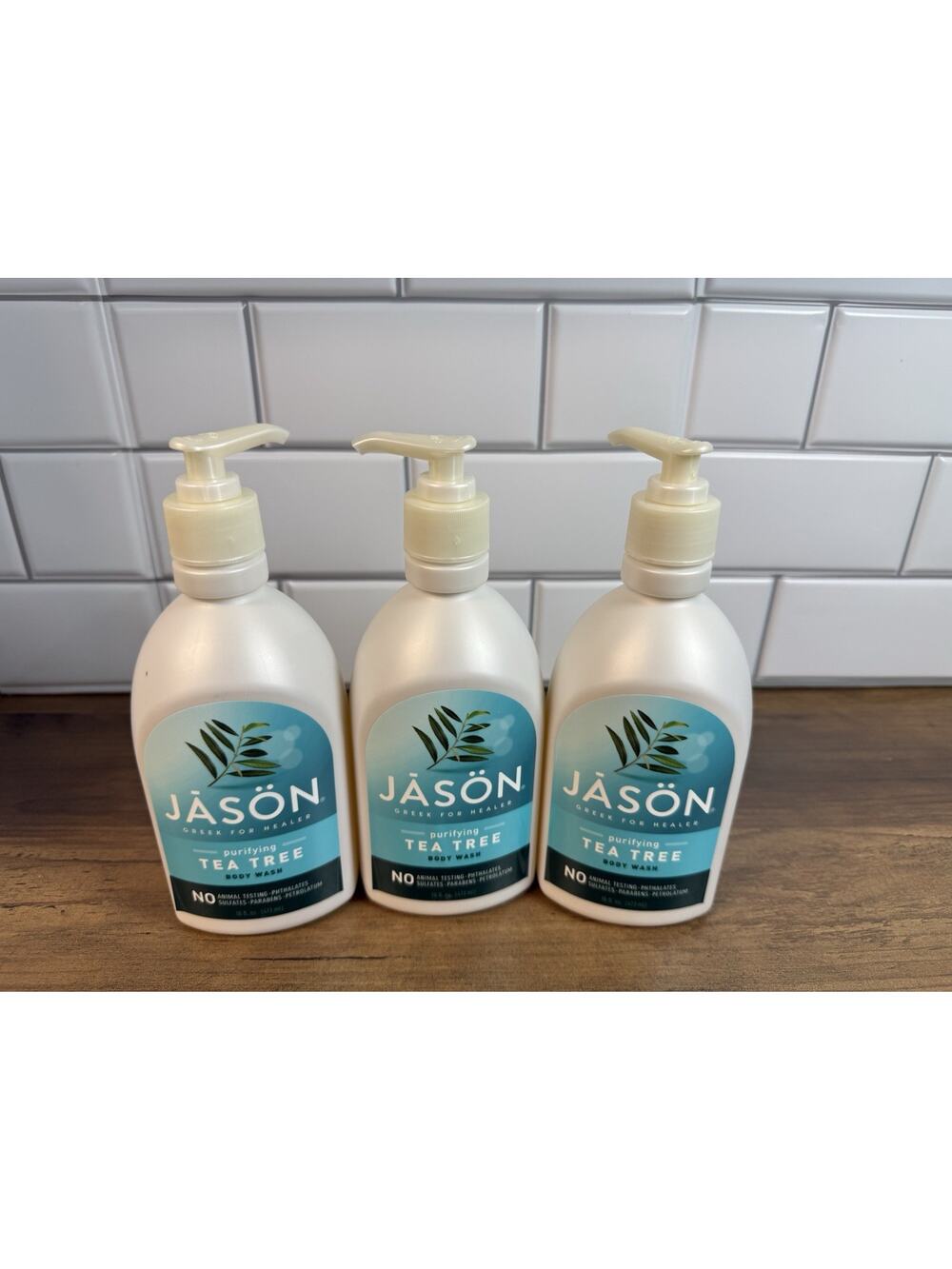 3 x Jason Purifying Tea Tree Body Wash 16 fl oz Tea Tree Oil & Aloe Vera NEW